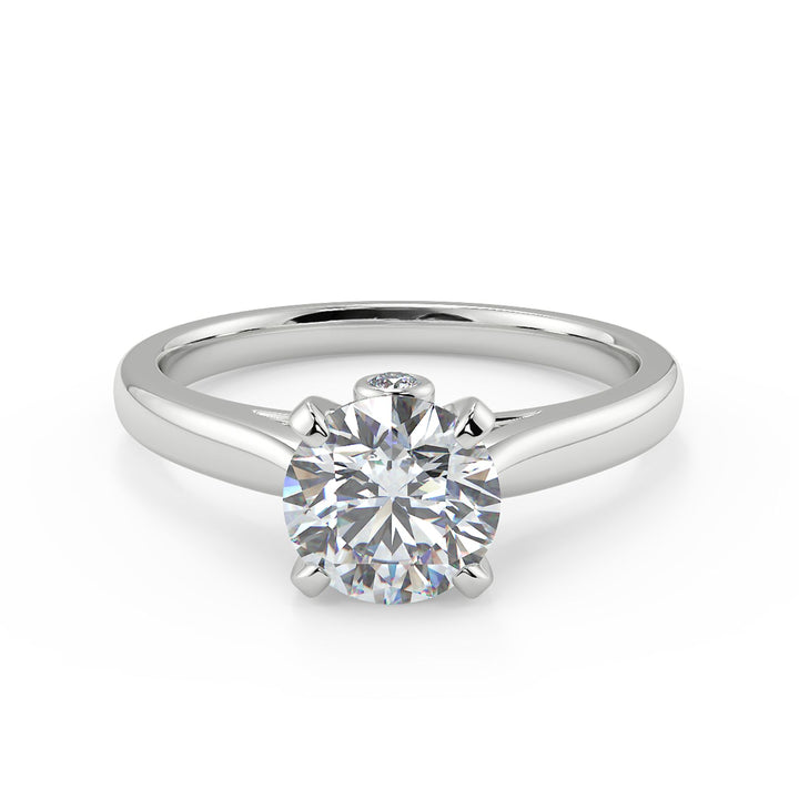 Lab Grown Solitaire Ring with Accent Diamonds