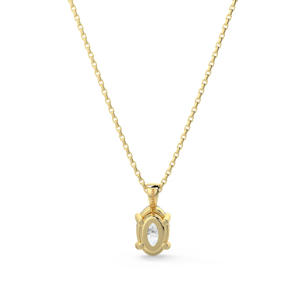 Oval Cut Diamond Pendant Necklace