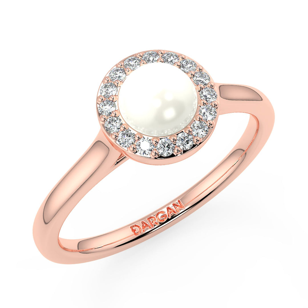 Elegant Pearl Halo Ring