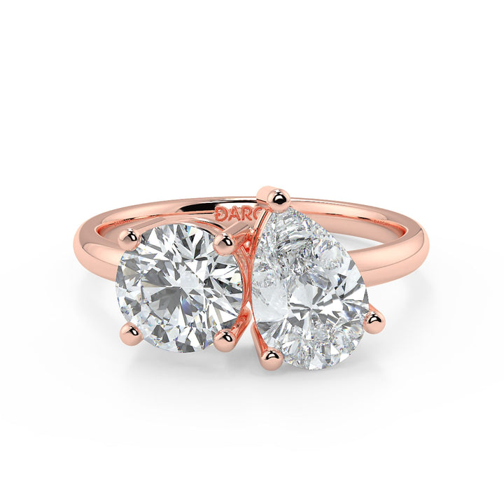 Round & Pear Diamond Ring