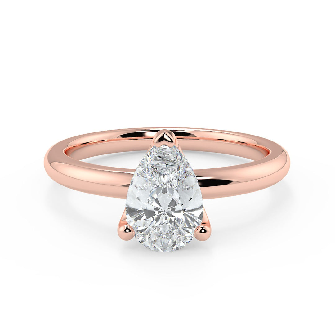 Pear-Cut Solitaire Diamond Ring