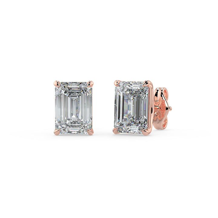 Emerald-Cut Diamond Stud Earrings