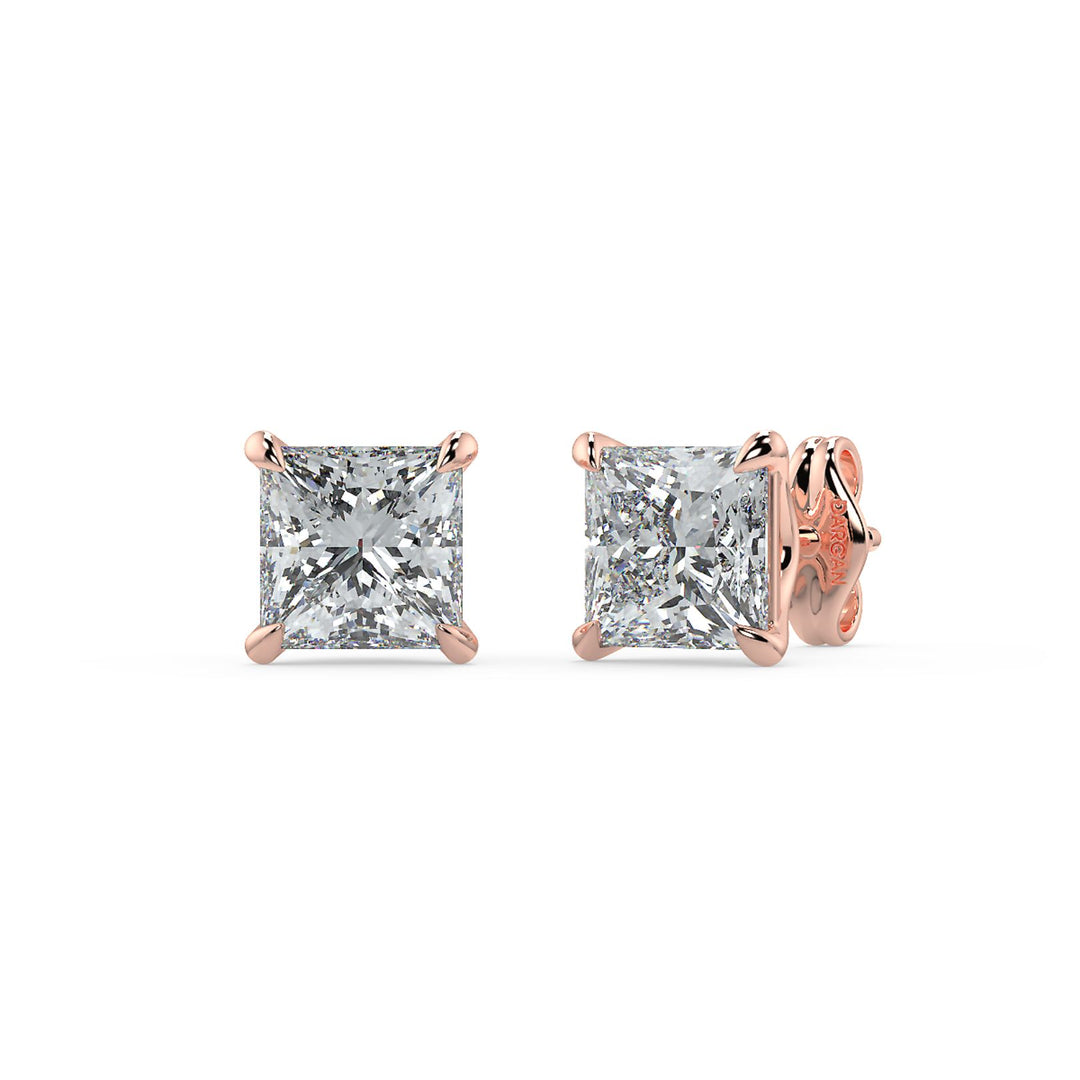 Princess-Cut Diamond Stud Earrings