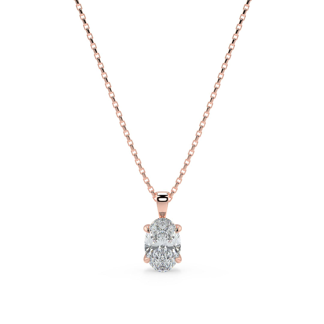 Oval Cut Diamond Pendant Necklace