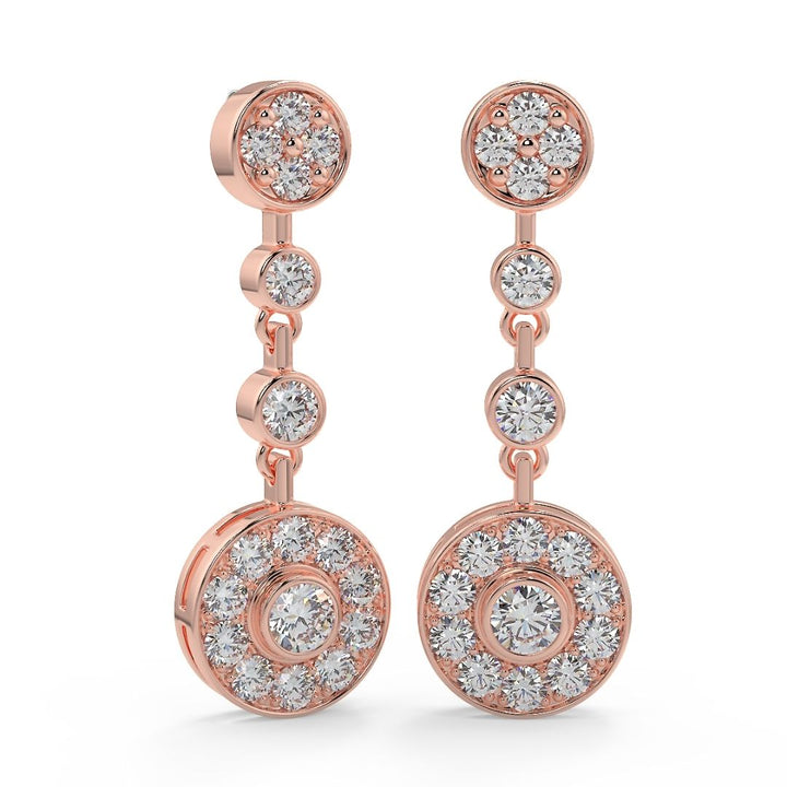 Radiant Circle Lab-Grown Diamond Drop Earrings