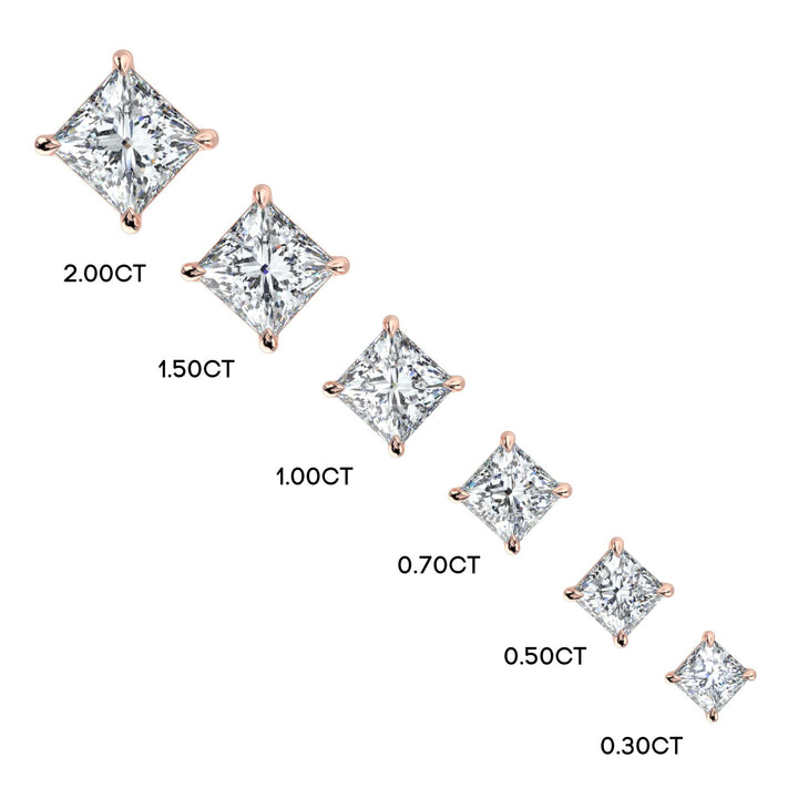 Princess-Cut Diamond Stud Earrings