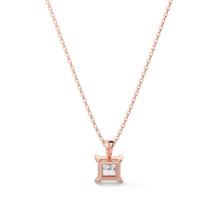 Princess Cut Diamond Pendant Necklace