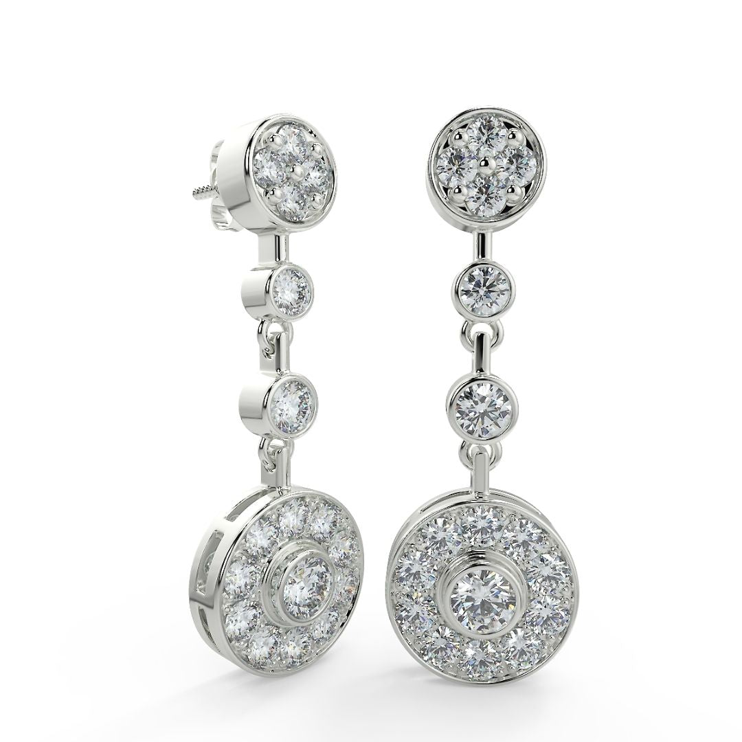 Radiant Circle Lab-Grown Diamond Drop Earrings