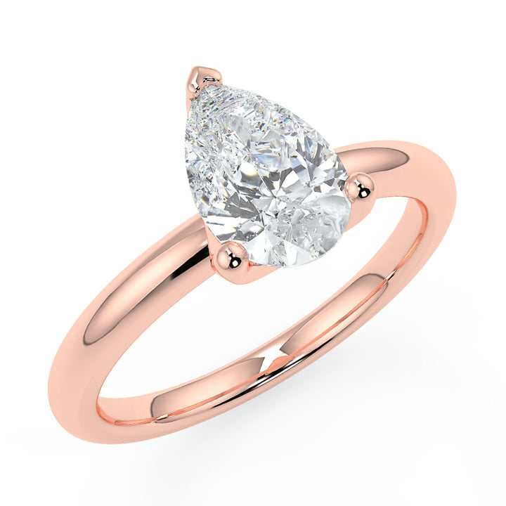 Pear-Cut Solitaire Diamond Ring