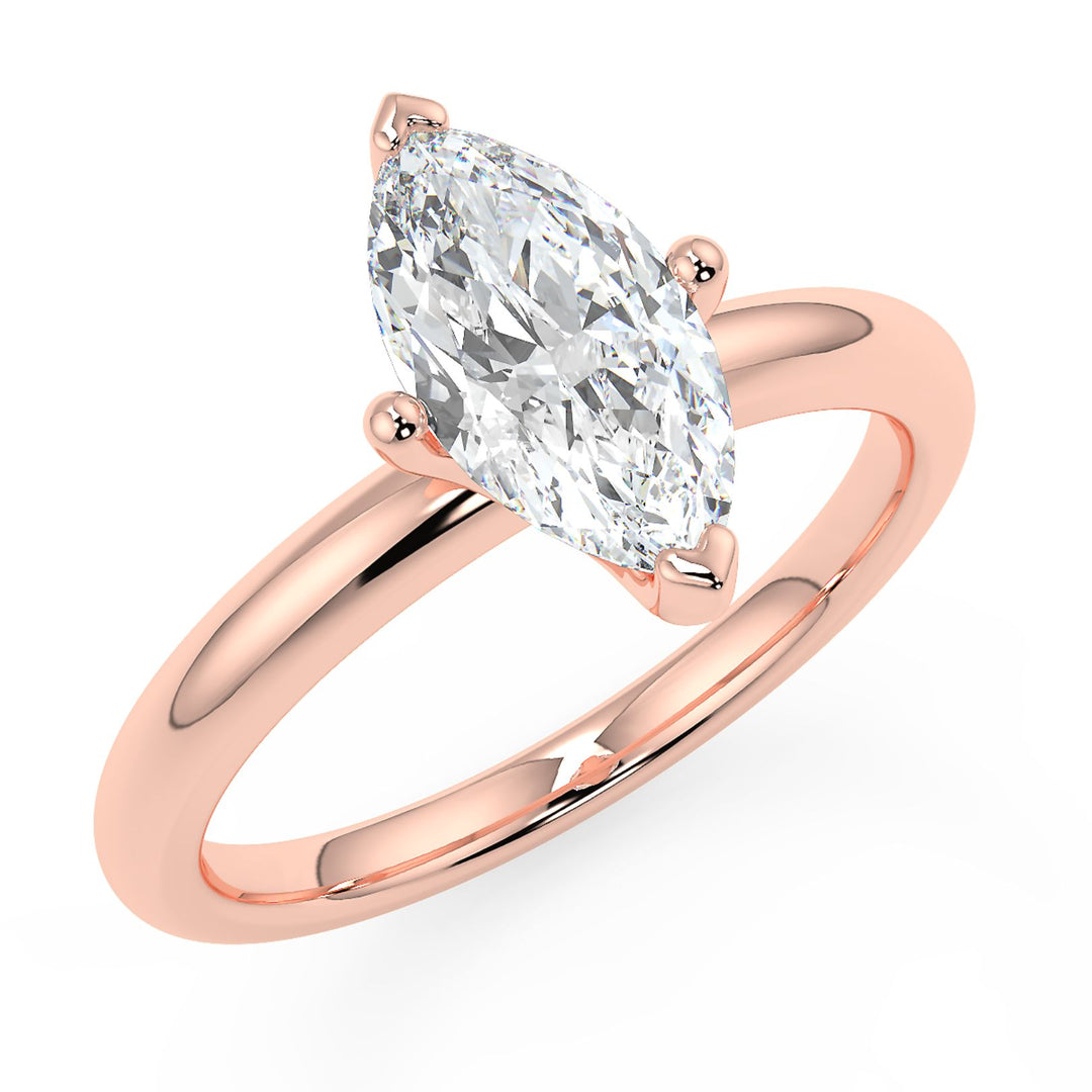 Marquise-Cut Solitaire Diamond Ring