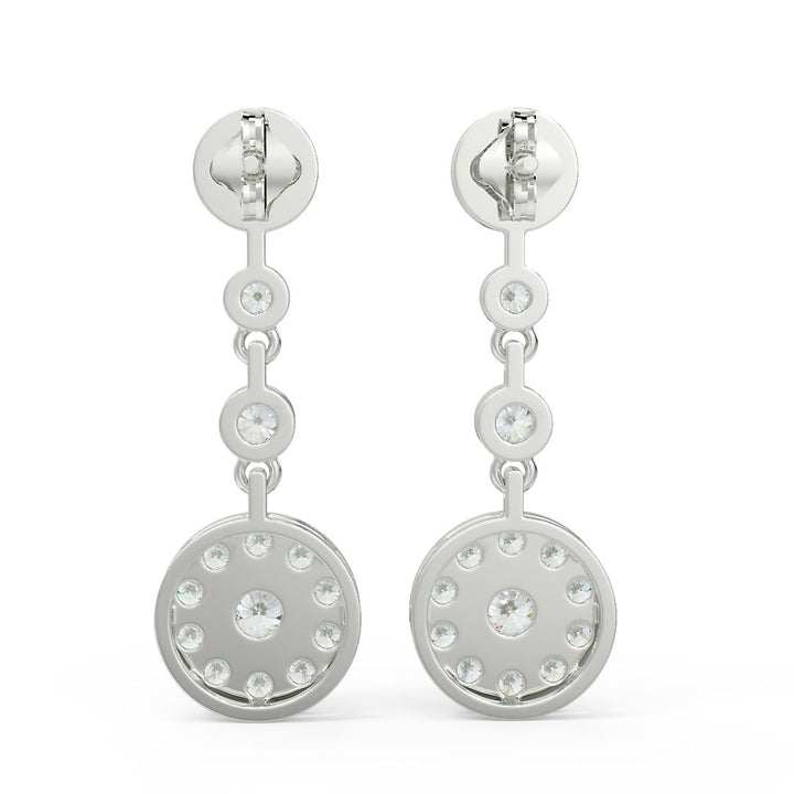 Radiant Circle Lab-Grown Diamond Drop Earrings