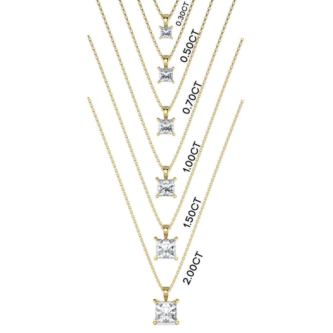 Princess Cut Diamond Pendant Necklace