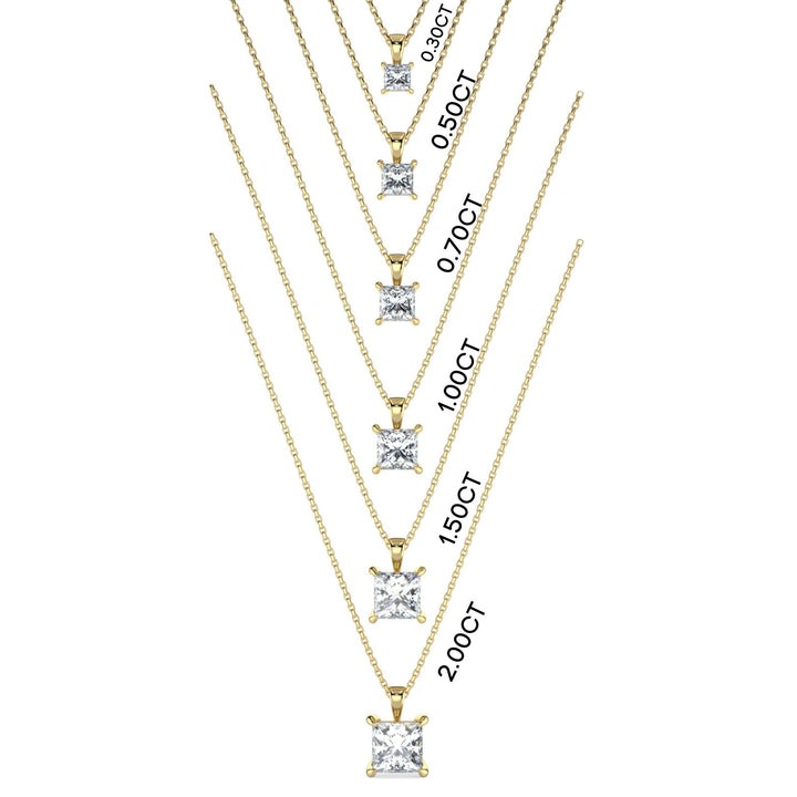 Princess Cut Diamond Pendant Necklace