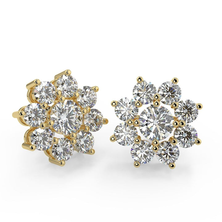 Brilliant Cluster Lab-Grown Diamond Stud Earrings