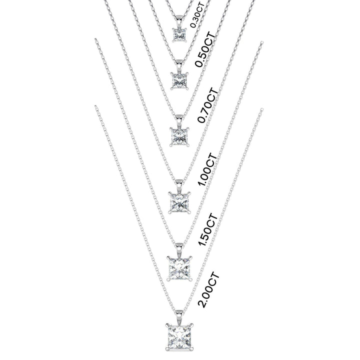 Princess Cut Diamond Pendant Necklace