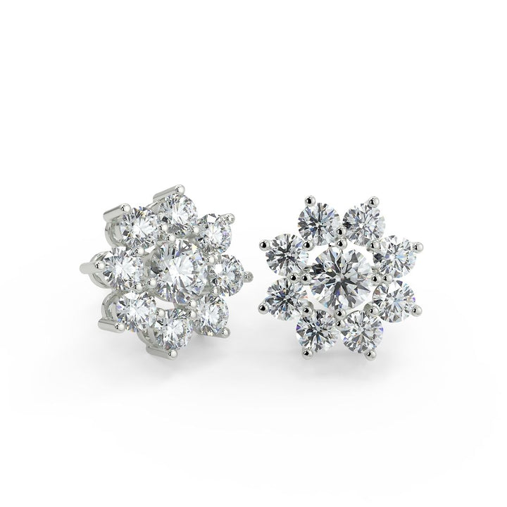 Brilliant Cluster Lab-Grown Diamond Stud Earrings