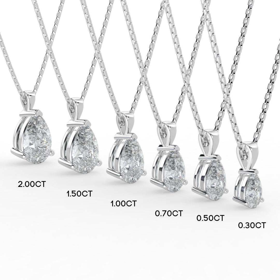 Pear Cut Diamond Pendant Necklace