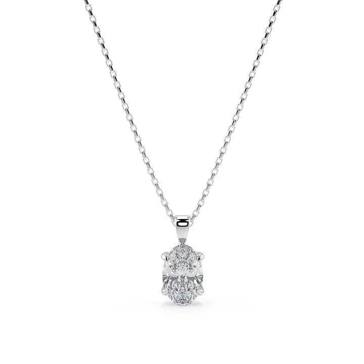 Oval Cut Diamond Pendant Necklace