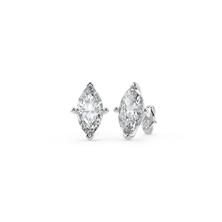 Marquise-Cut Diamond Stud Earrings