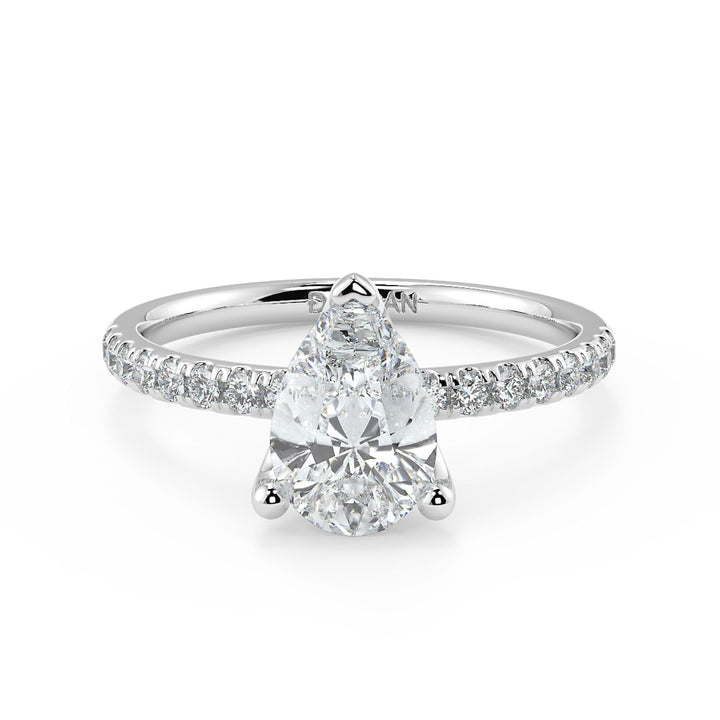 Pear-Cut Solitaire Diamond Ring