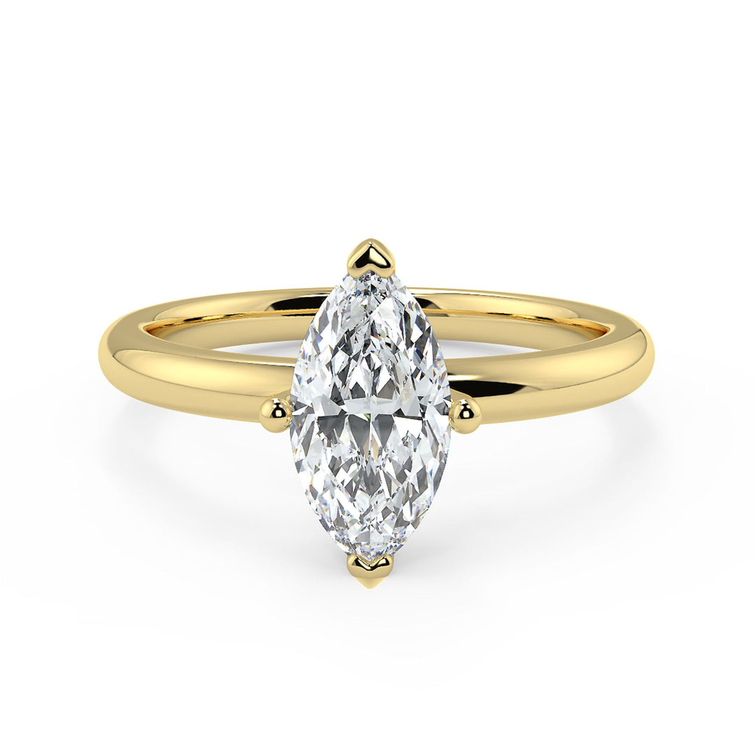 Marquise-Cut Solitaire Diamond Ring