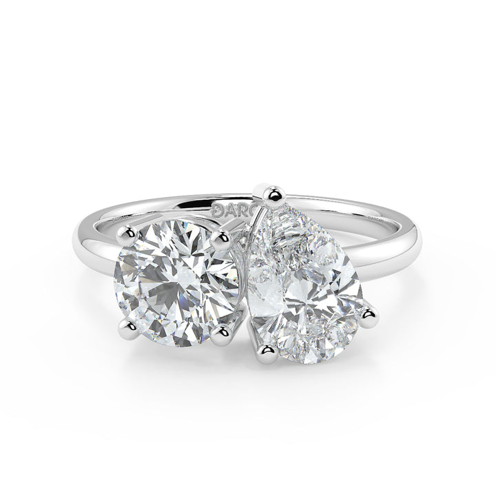 Round & Pear Diamond Ring