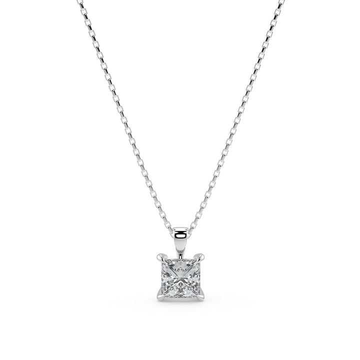 Princess Cut Diamond Pendant Necklace