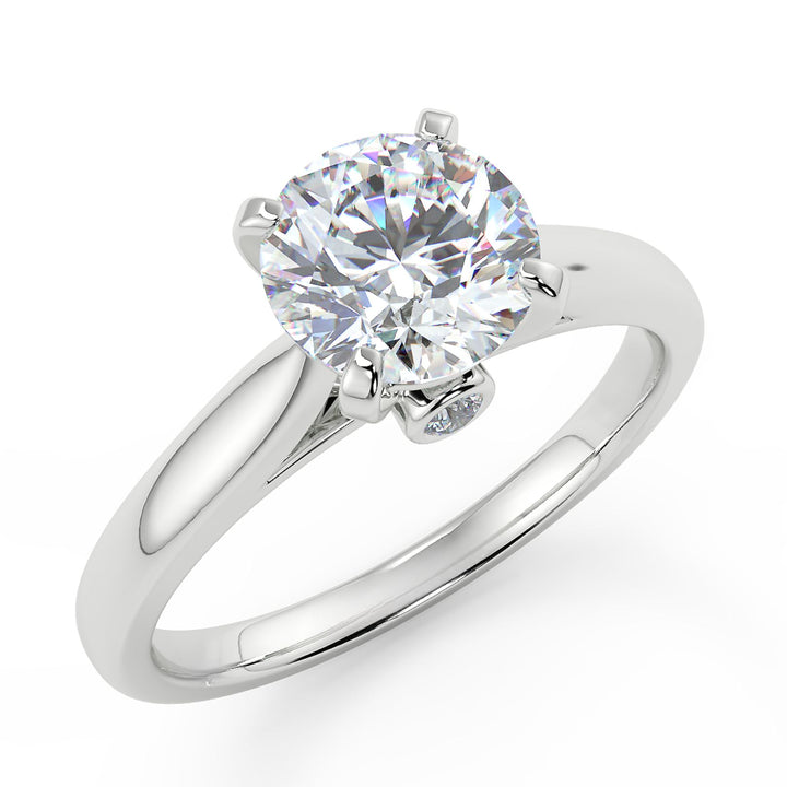 Lab Grown Solitaire Ring with Accent Diamonds