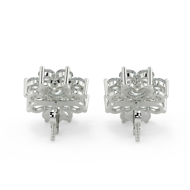 Brilliant Cluster Lab-Grown Diamond Stud Earrings