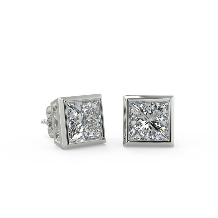 Classic Princess-Cut Lab-Grown Diamond Stud Earrings