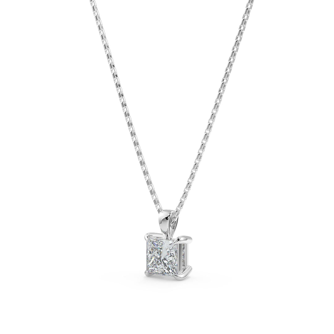 Princess Cut Diamond Pendant Necklace