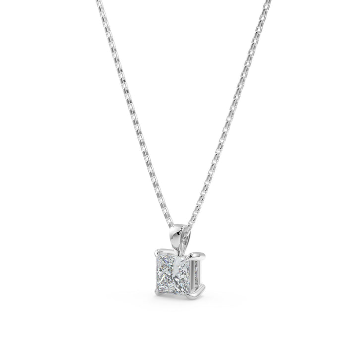 Princess Cut Diamond Pendant Necklace