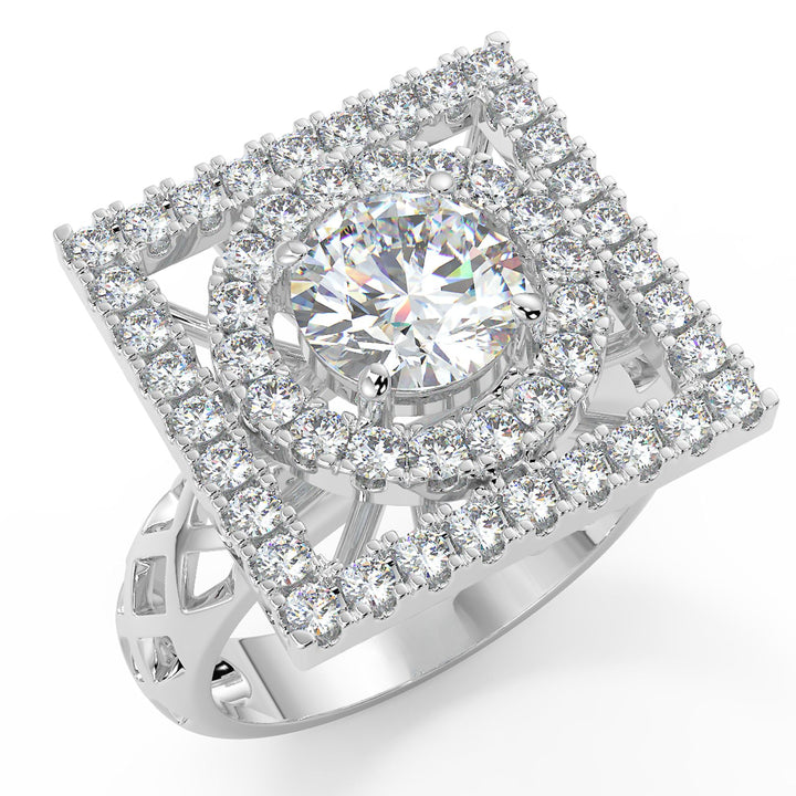 Grandeur Square Halo Lab-Grown Diamond Ring