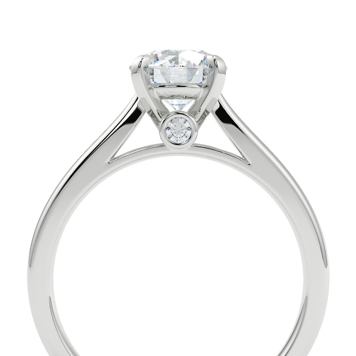 Lab Grown Solitaire Ring with Accent Diamonds