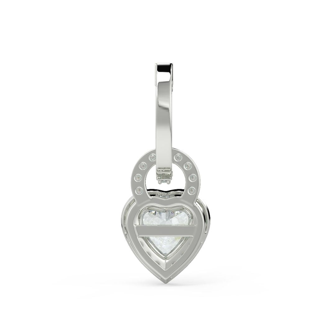 Romantic Heart Lab-Grown Diamond Drop Earrings