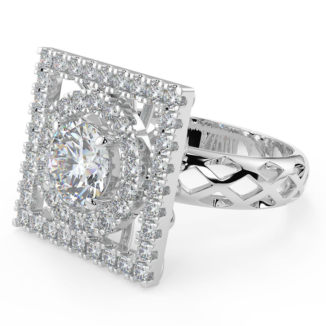 Grandeur Square Halo Lab-Grown Diamond Ring