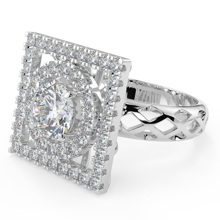 Grandeur Square Halo Lab-Grown Diamond Ring