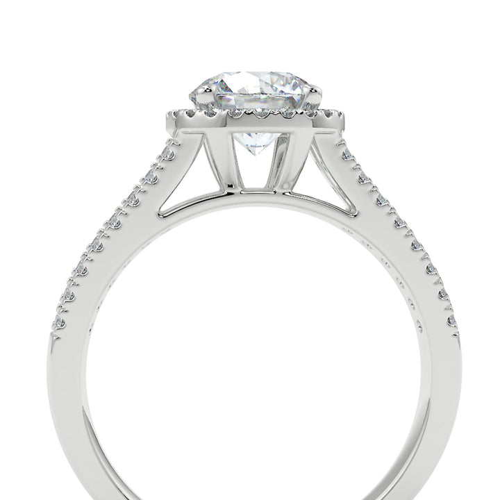 Halo Split Shank Lab-Grown Diamond Ring