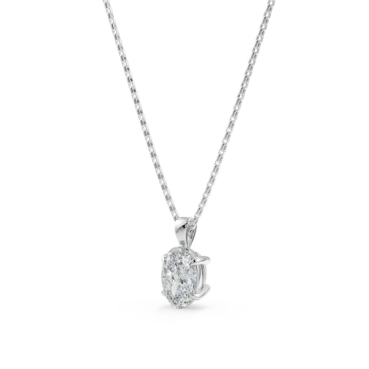 Oval Cut Diamond Pendant Necklace