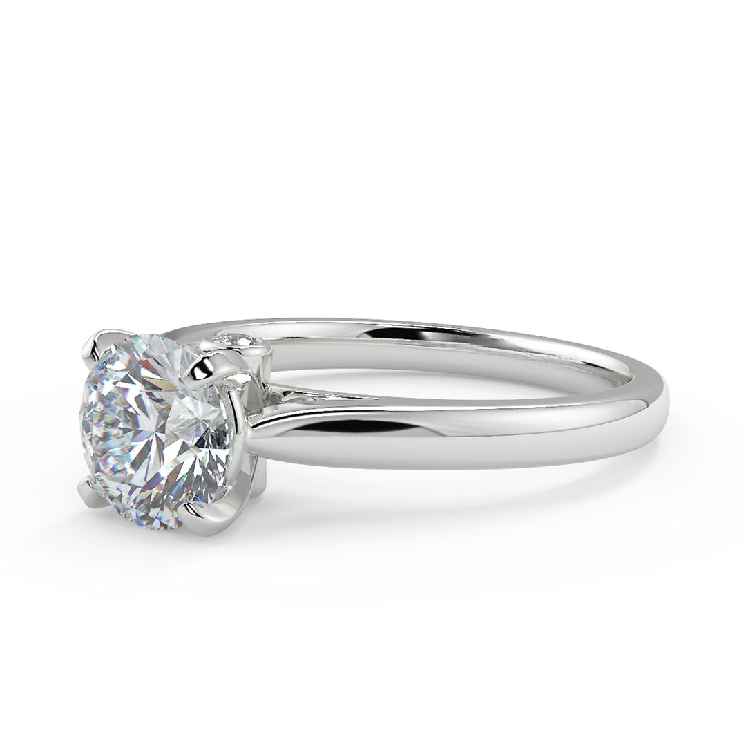 Lab Grown Solitaire Ring with Accent Diamonds