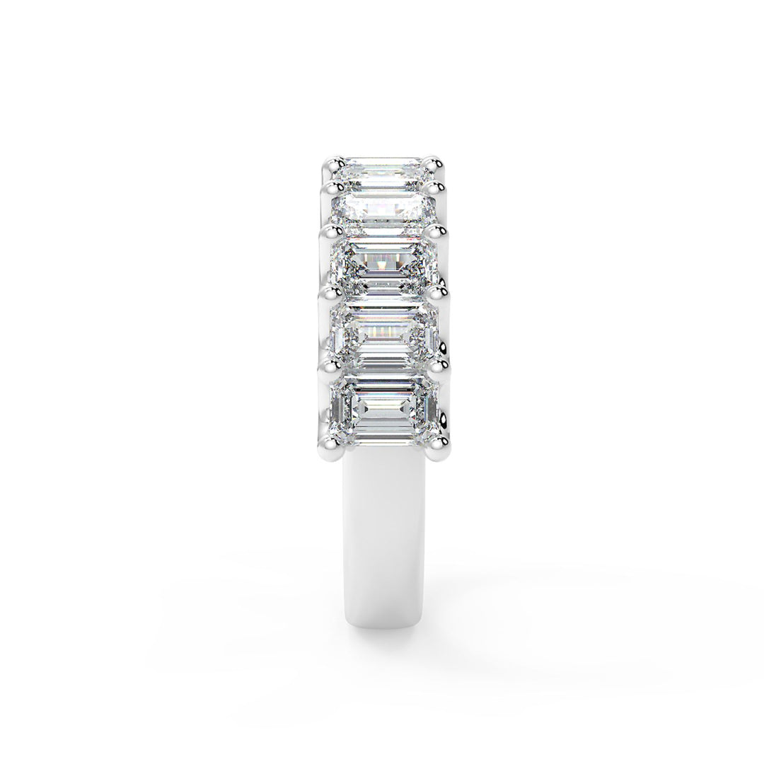 20 Pointer Emerald Cut Diamond Eternity Band