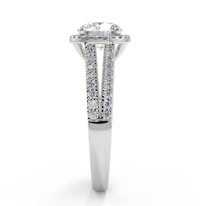 Halo Split Shank Lab-Grown Diamond Ring