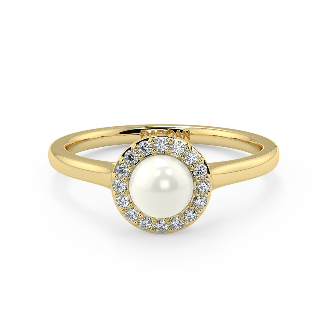 Elegant Pearl Halo Ring