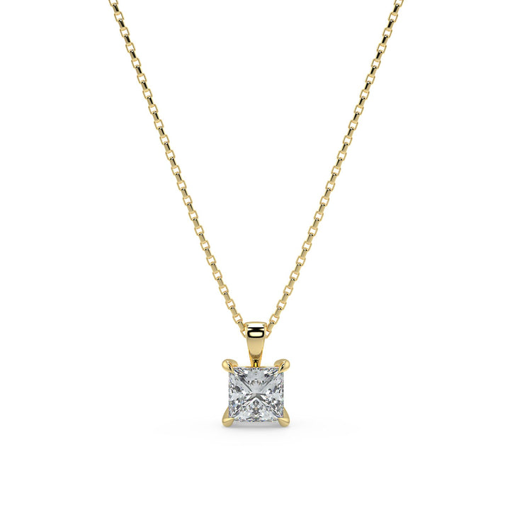 Princess Cut Diamond Pendant Necklace