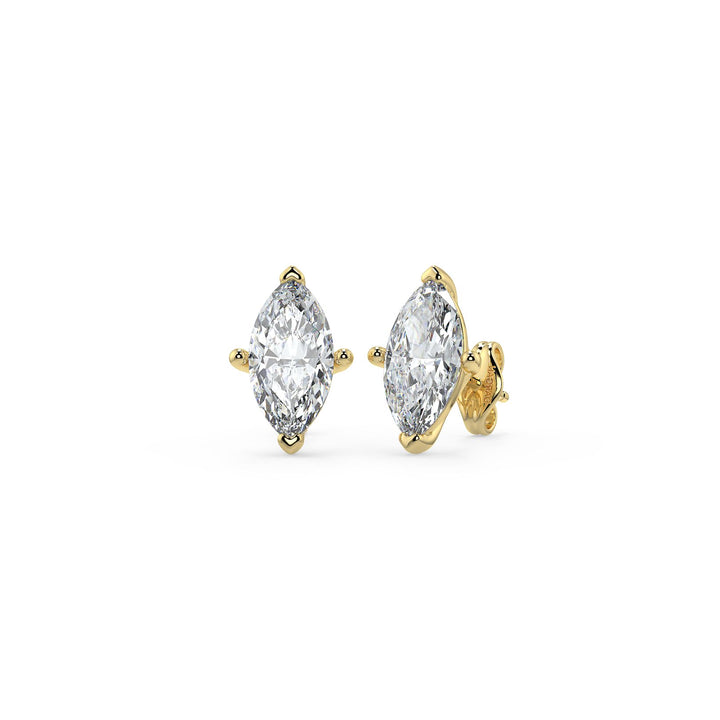 Marquise-Cut Diamond Stud Earrings