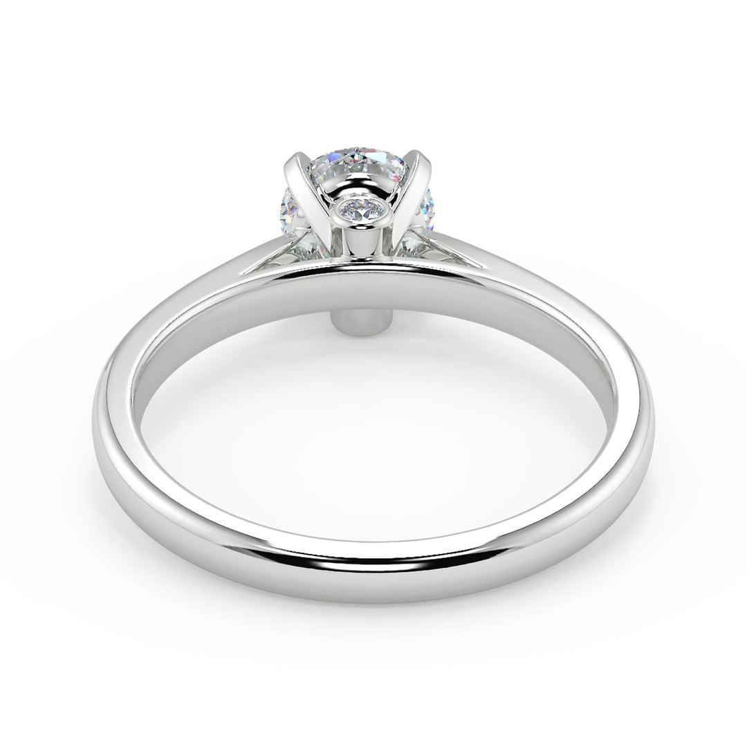 Lab Grown Solitaire Ring with Accent Diamonds