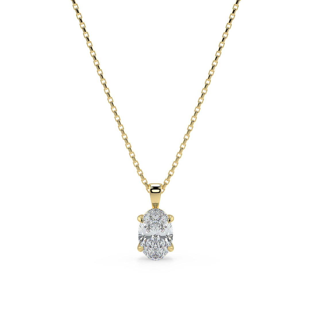 Oval Cut Diamond Pendant Necklace