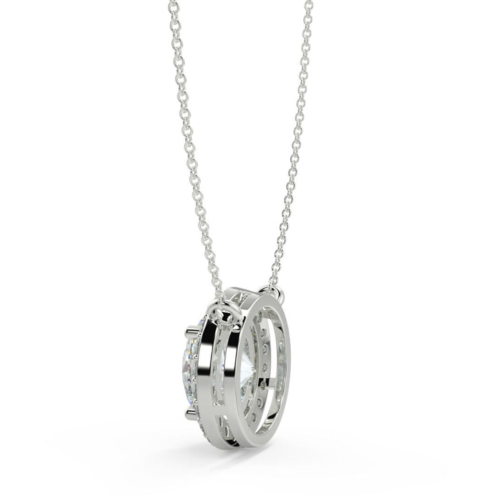 Round Lab-Grown Diamond Halo Pendant