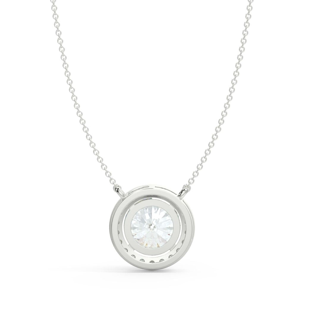 Round Lab-Grown Diamond Halo Pendant