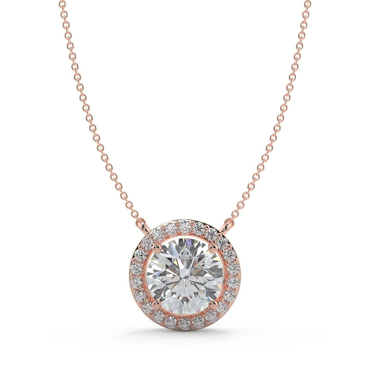 Round Lab-Grown Diamond Halo Pendant